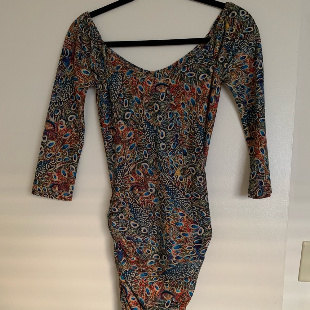 Mahina peacock pattern dress